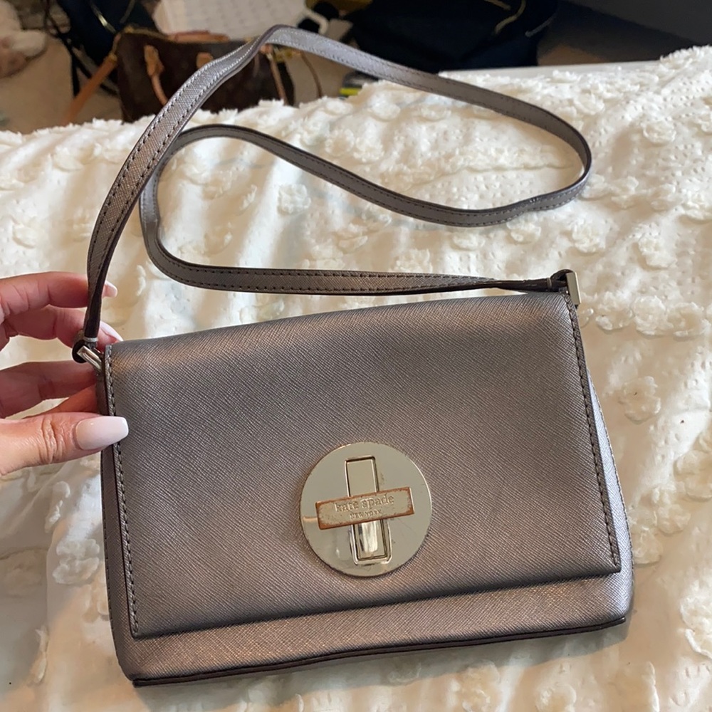 Kate Spade Newbury Lane Crossbody Purse - Silver